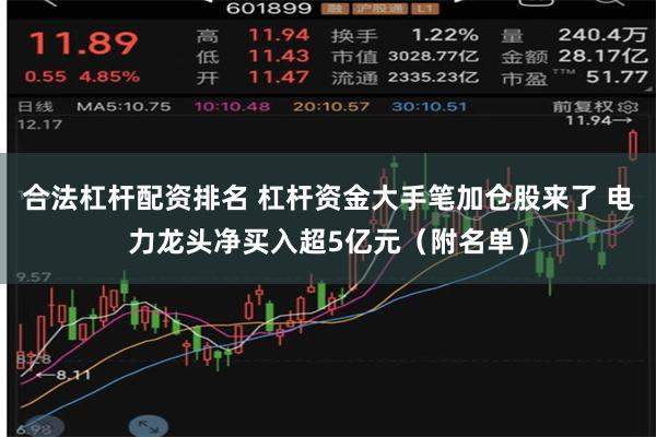 合法杠杆配资排名 杠杆资金大手笔加仓股来了 电力龙头净买入超5亿元（附名单）