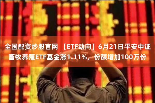 全国配资炒股官网 【ETF动向】6月21日平安中证畜牧养殖ETF基金涨1.11%，份额增加100万份