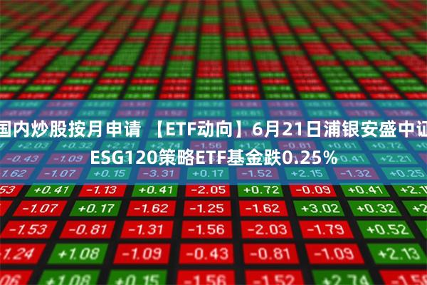 国内炒股按月申请 【ETF动向】6月21日浦银安盛中证ESG120策略ETF基金跌0.25%