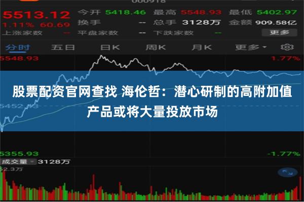 股票配资官网查找 海伦哲：潜心研制的高附加值产品或将大量投放市场