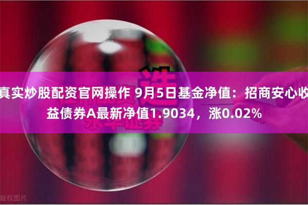 真实炒股配资官网操作 9月5日基金净值：招商安心收益债券A最新净值1.9034，涨0.02%