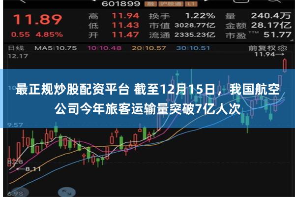 最正规炒股配资平台 截至12月15日，我国航空公司今年旅客运输量突破7亿人次