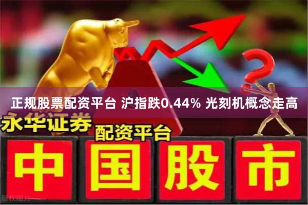 正规股票配资平台 沪指跌0.44% 光刻机概念走高